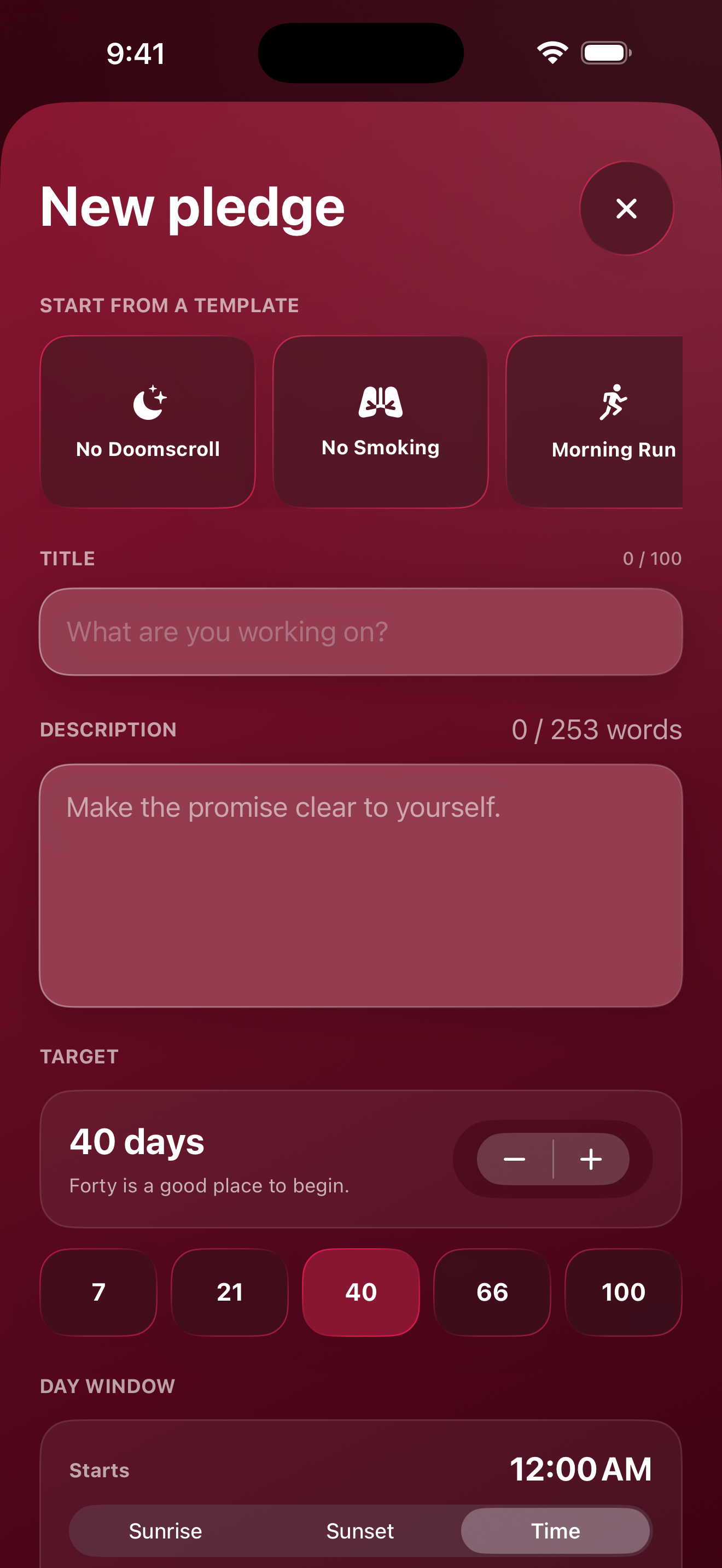 Create a pledge in PledgeIt